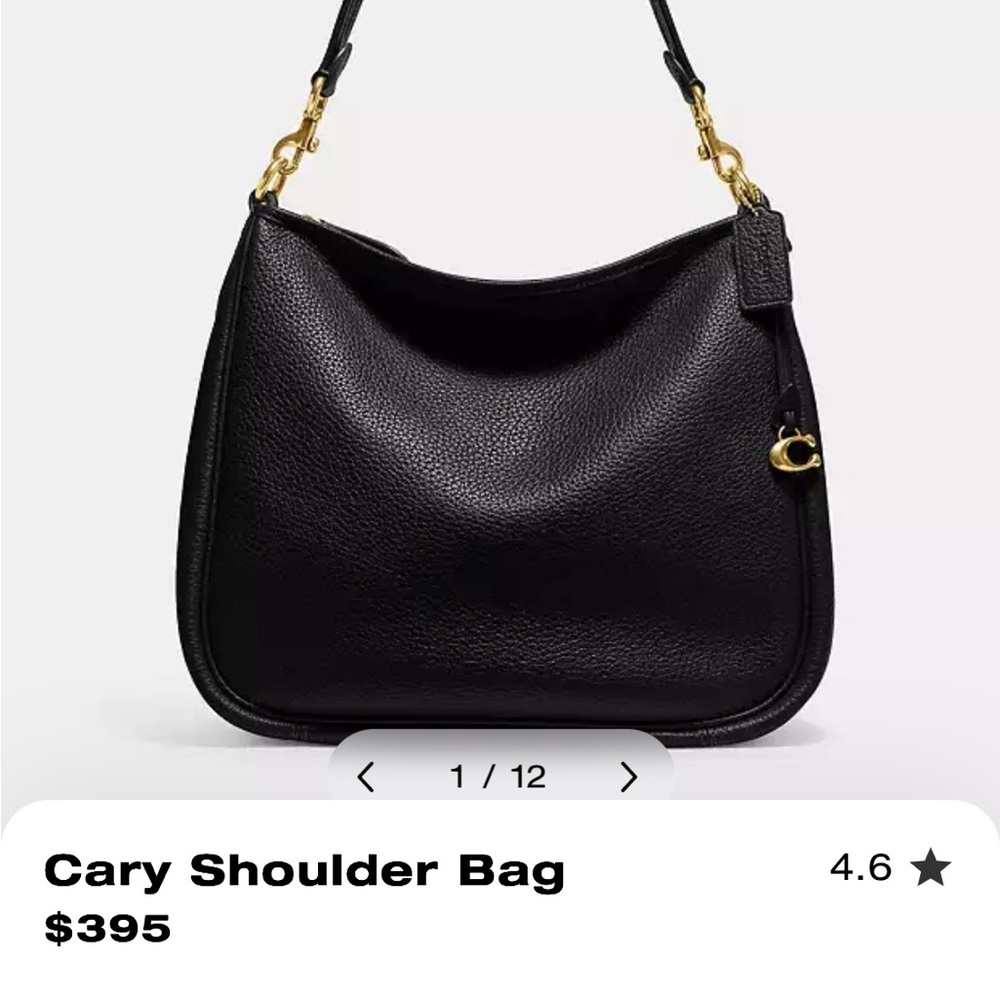 Coach Cary Black Leather Shoulder Bag Brand New in Bag with Tags!